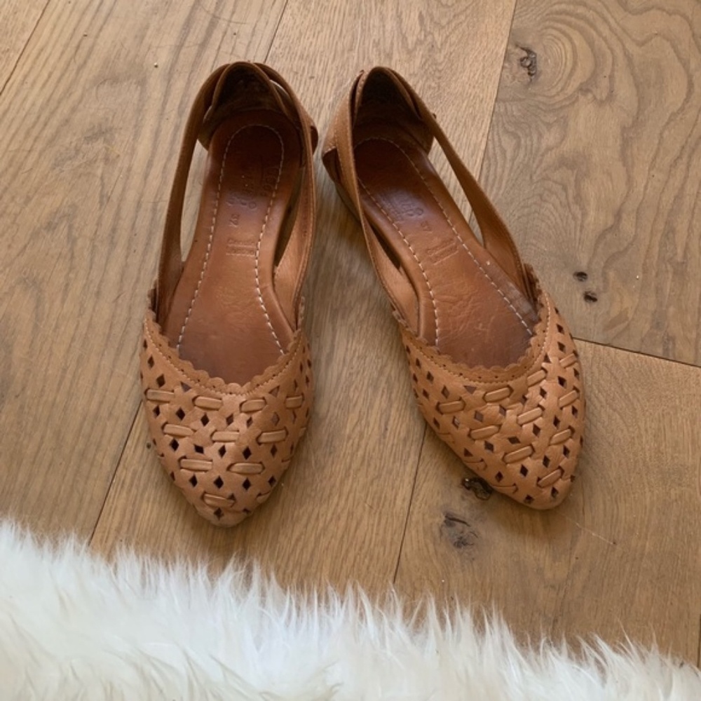 Spring Step D'Orsay Woven Leather Flats